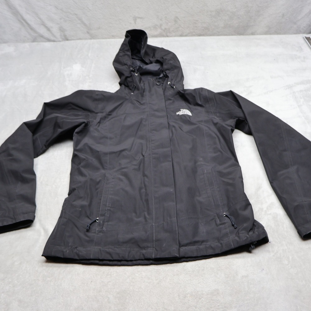 North Face Jacket Women XS Black Resolve Waterproof Wind Rain Full Zip READ